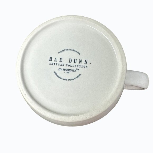 Rae Dunn DRINK Cappuccino Mug Wide Ceramic Large Coffee Cup Magenta LL Gift Whi - Picture 2 of 7